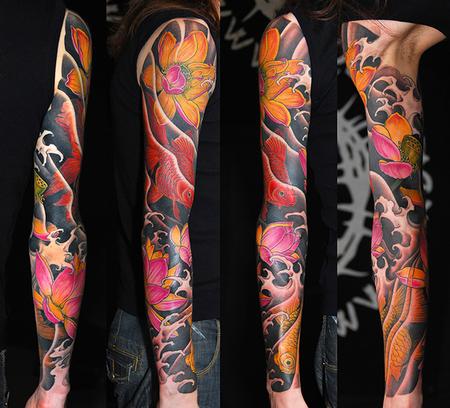 Tattoos - Golden Fish and Lotus - 130305